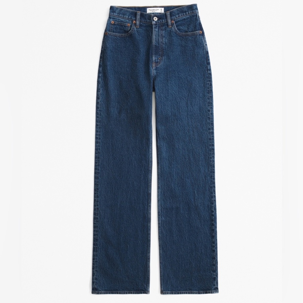 Abercrombie & Fitch Women's High Rise Jeans - Dark Blue - Picture 7 of 13